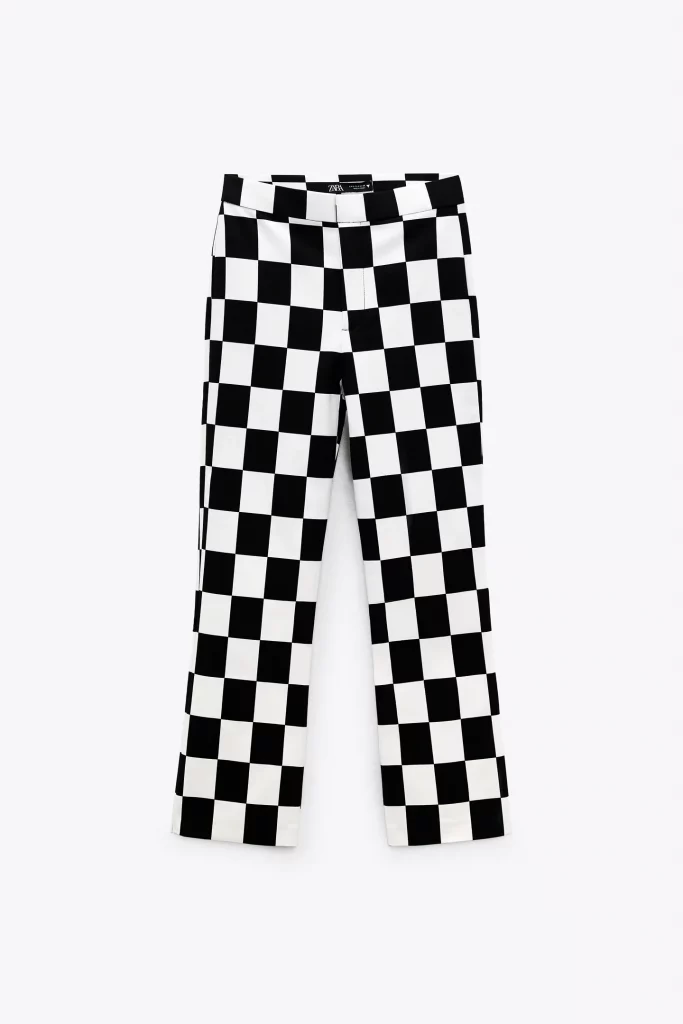 Zara Checkerboard Print Pants