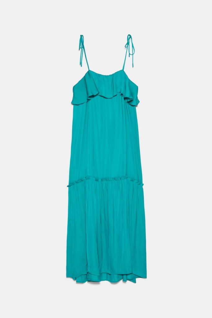 Zara blue ruffle dress