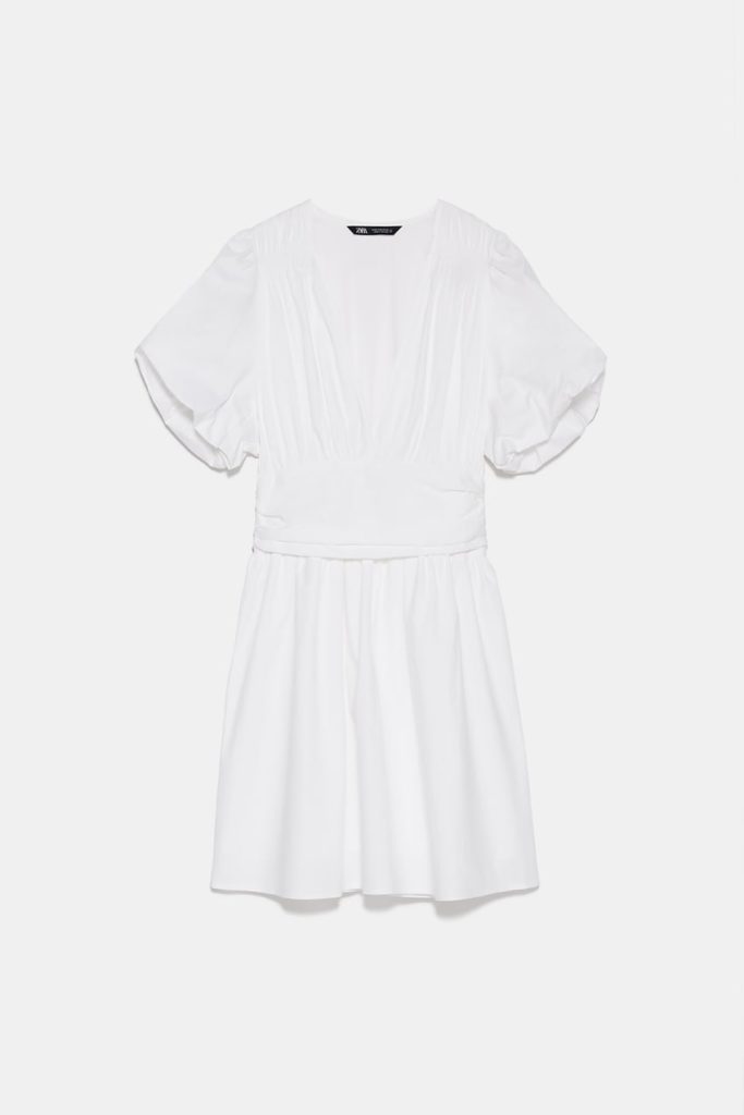 Zara white poplin dress