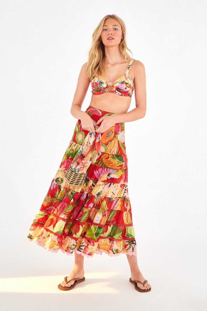 macaw mix maxi skirt