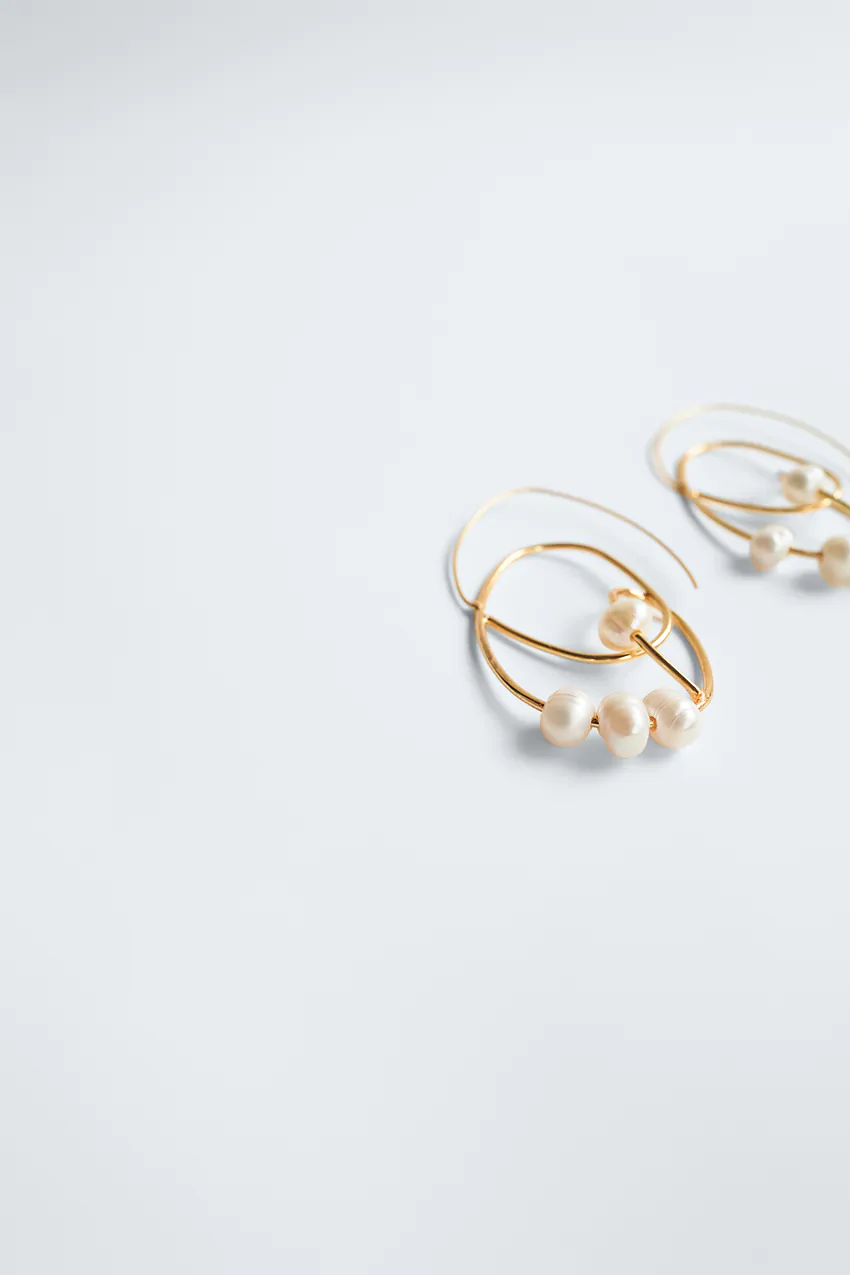 assymetric pearl earrings