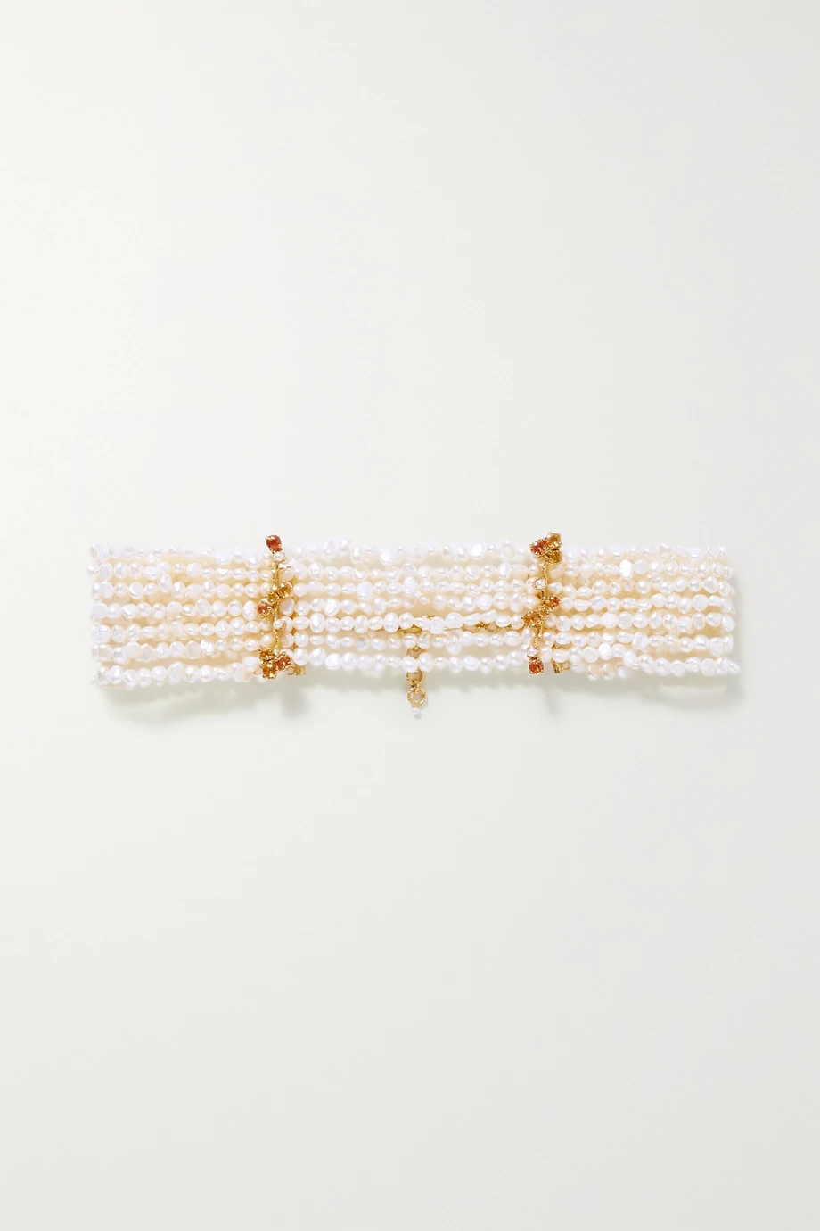 net a porter pearl and gold plated choker