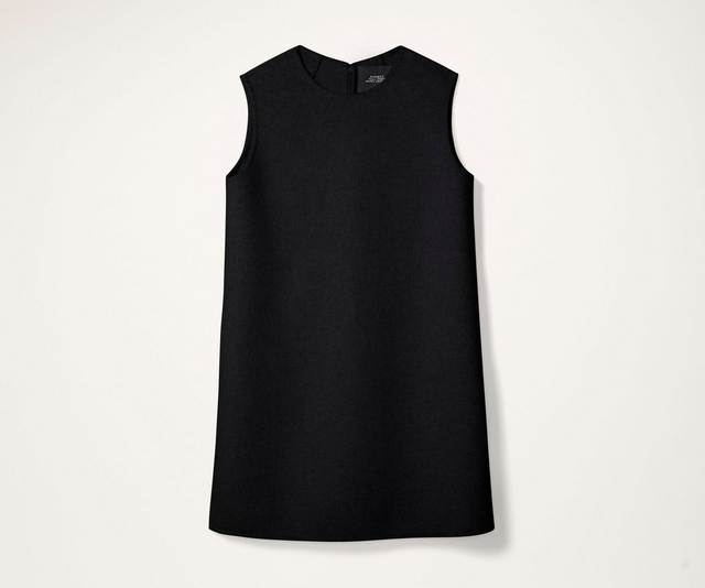 Double Face Crew Neck Shift Dress