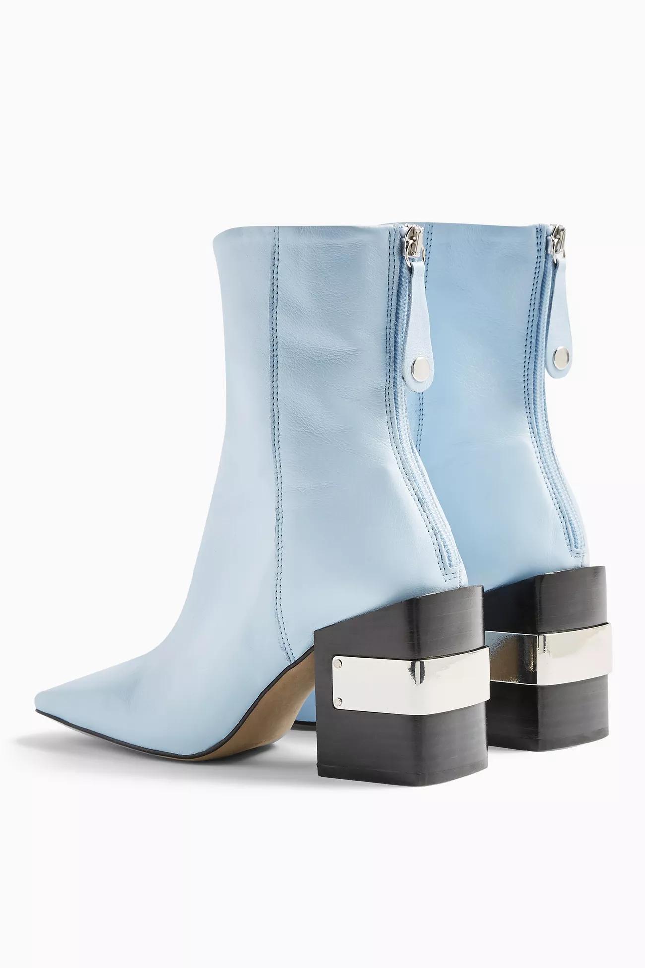 baby blue leather boots