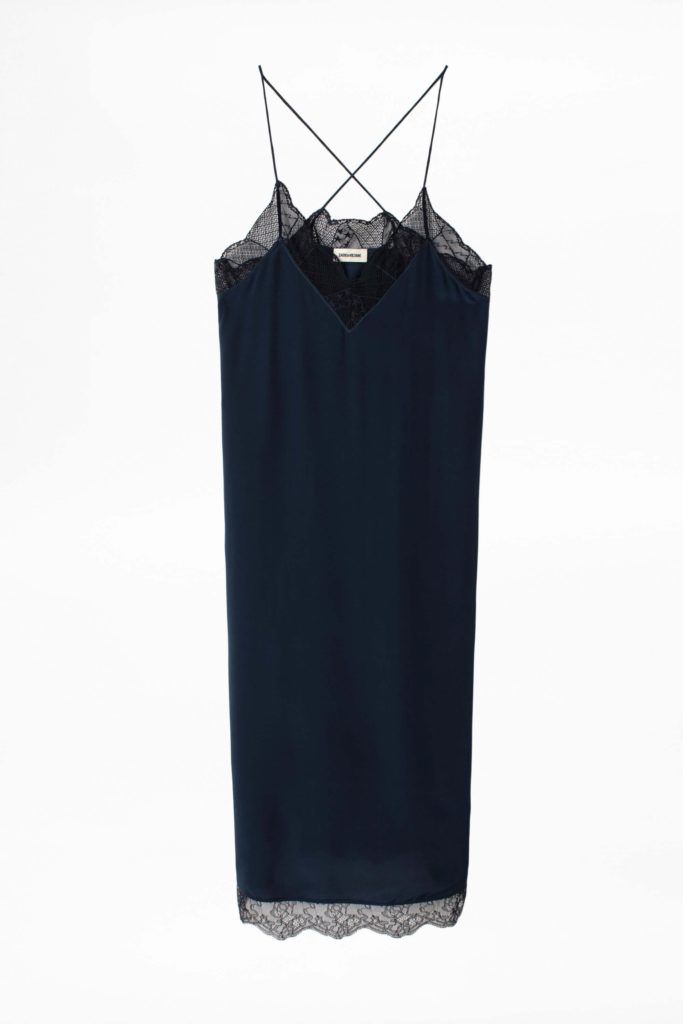 blue slip dress