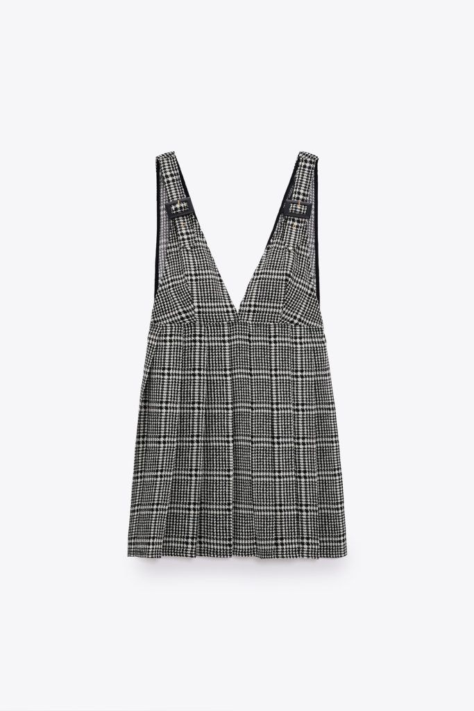 Zara plaid pinafore dress