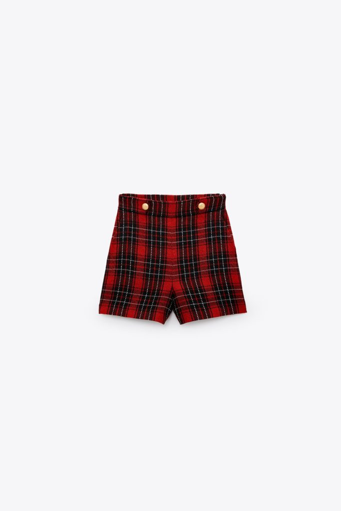 Zara plaid shorts with buttons