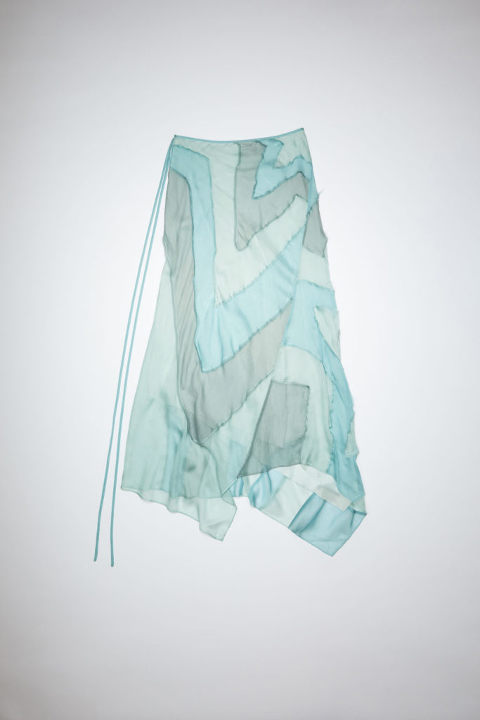 chiffon skirt sky blue