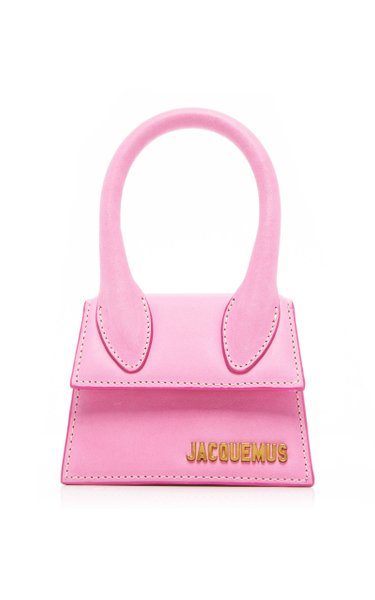large jacquemus pink le chiquito leather top handle bag 1