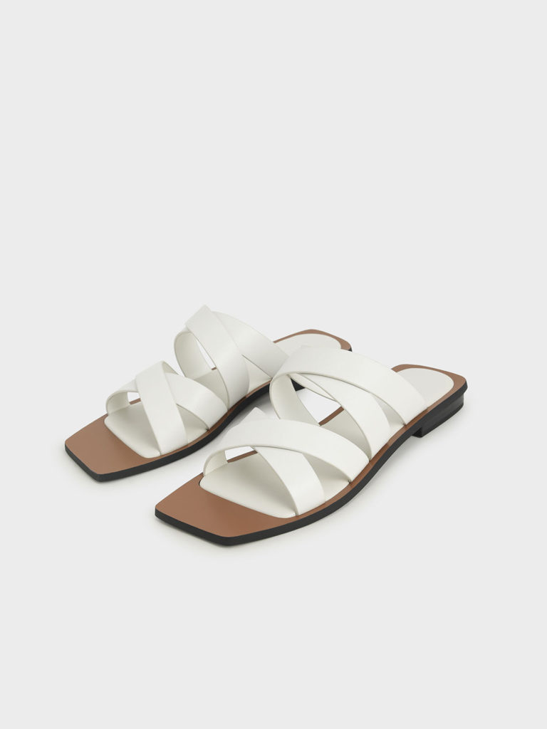 white strappy sandals