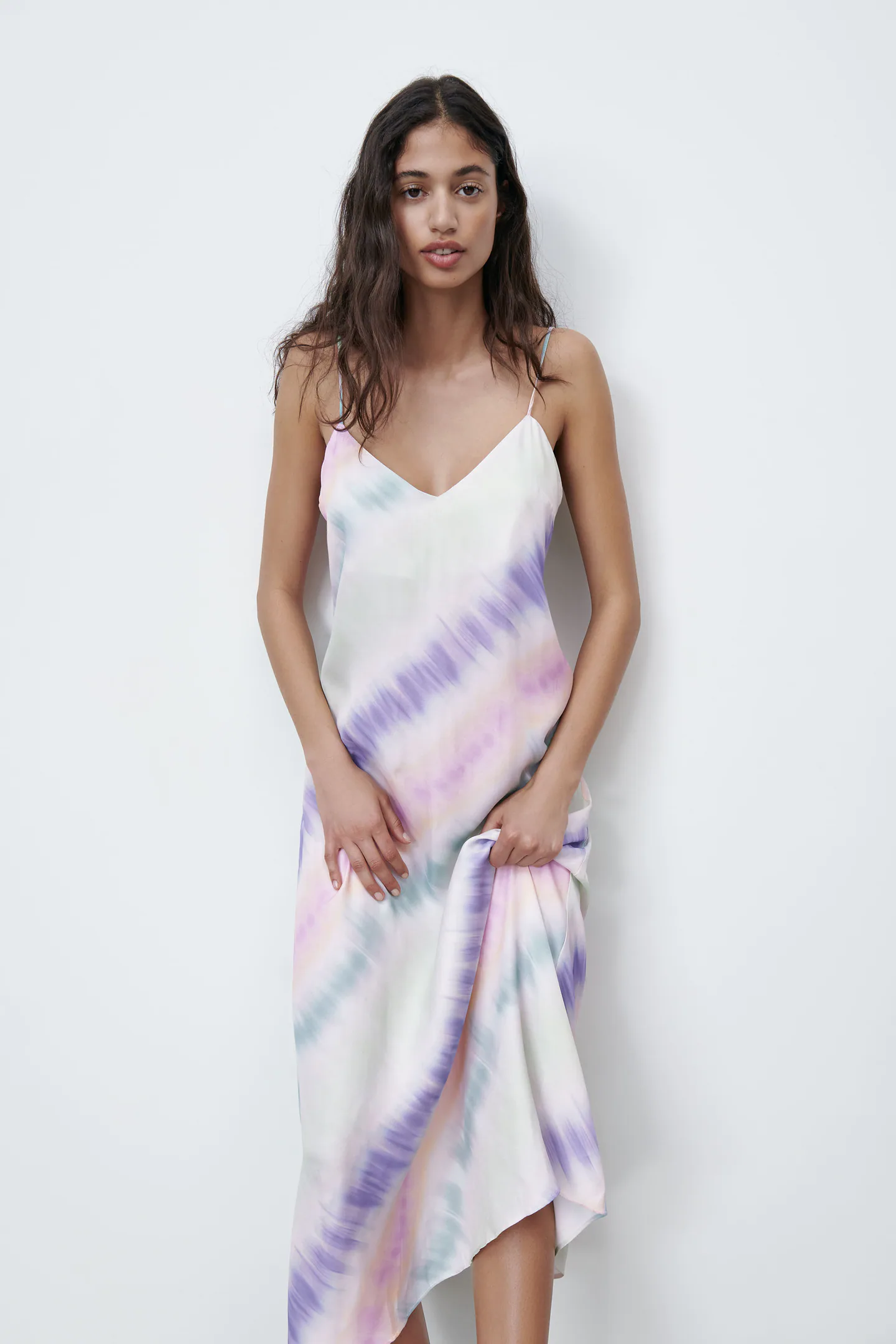 Zara Tie-Dye satin effect dress 