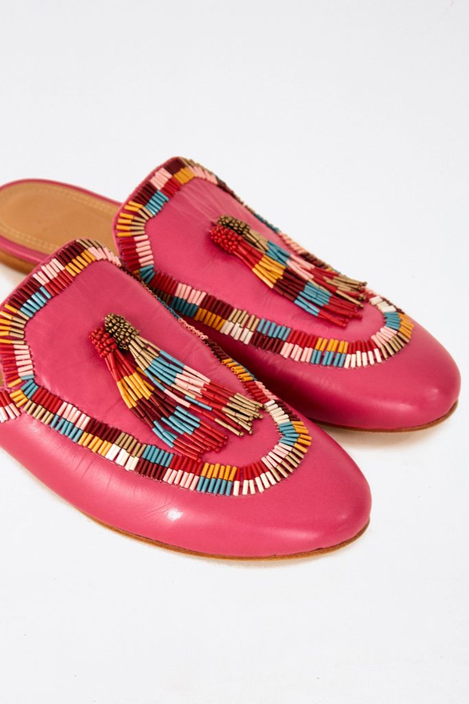 Colorful BeadPink Mule