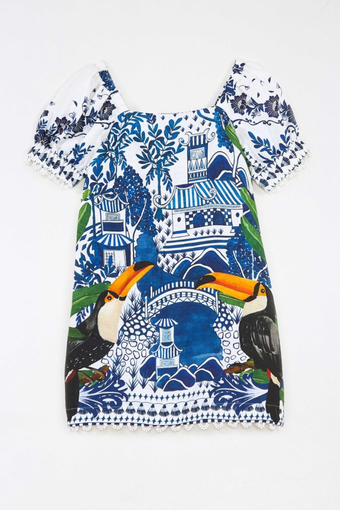 Farm Rio Ancient Garden Mini Dress