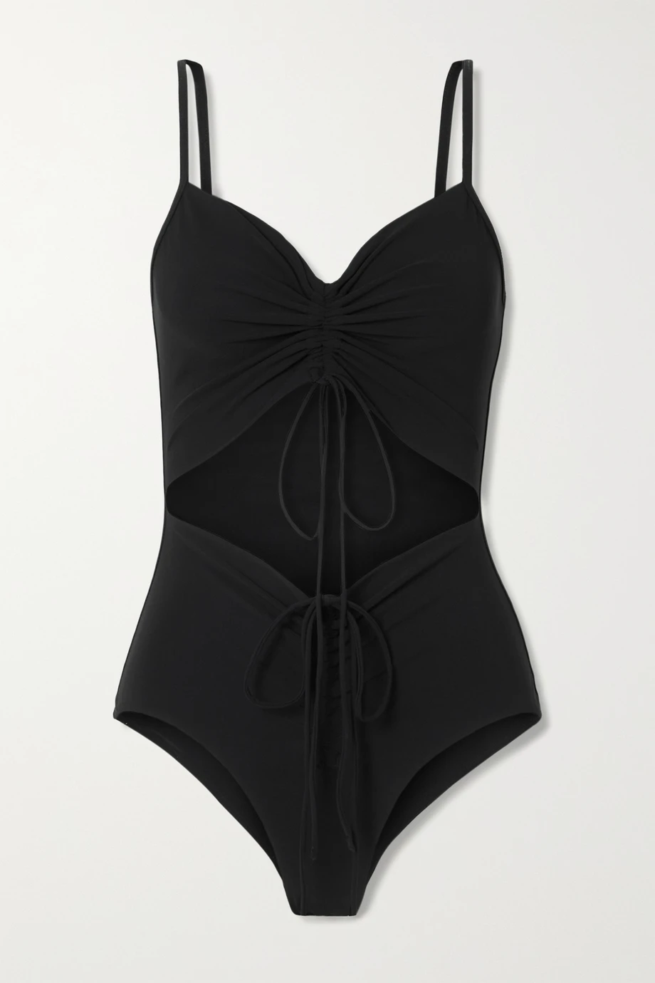 christopher esber clothing one piece tie detailed ruched cutout swimsuit