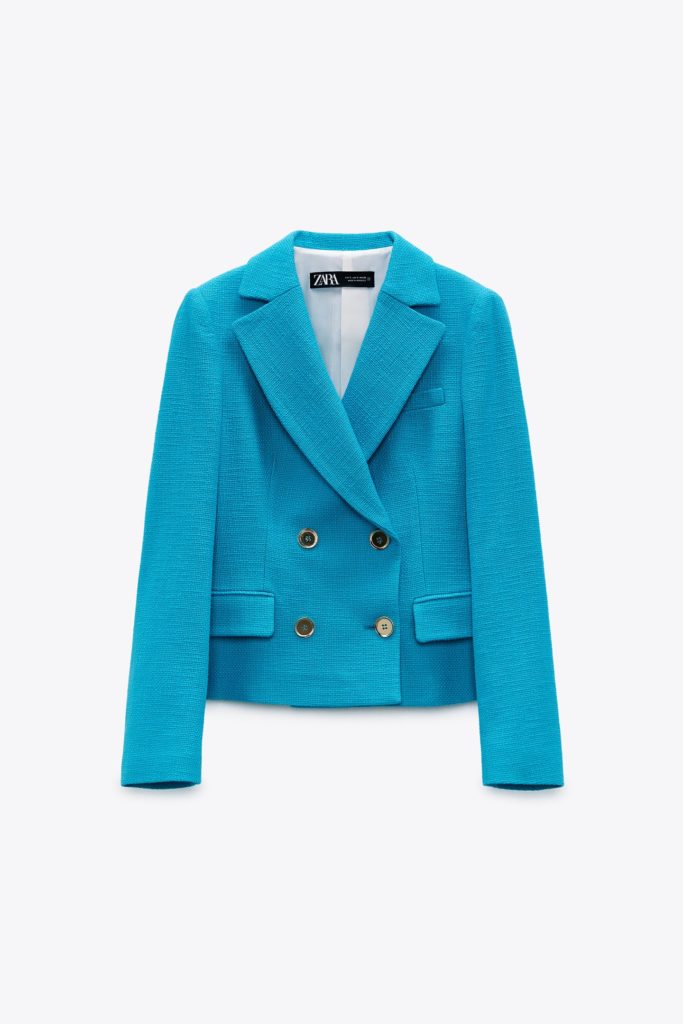 Zara Cropped Textured Blazer 2