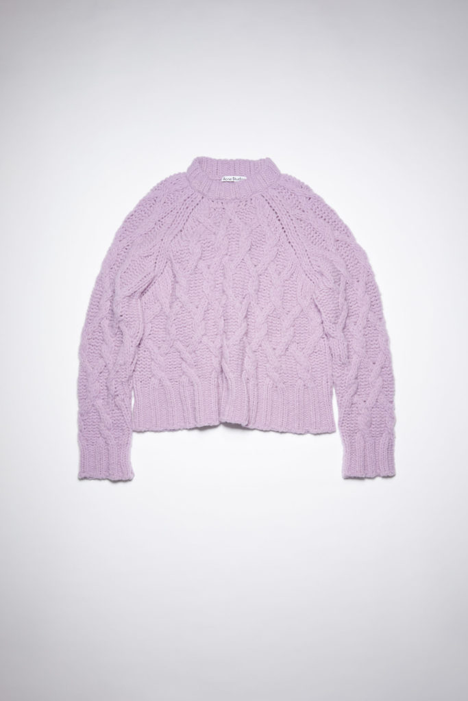 Acne Studios Cable Knit Lilac Sweater