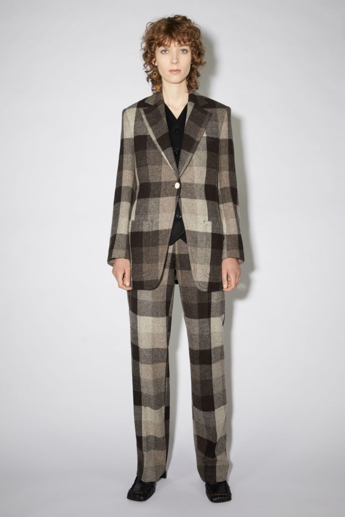 Acne Studios checked suit jacket grey brown 1