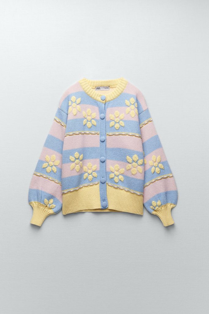 Zara Floral Jacquard Cardigan