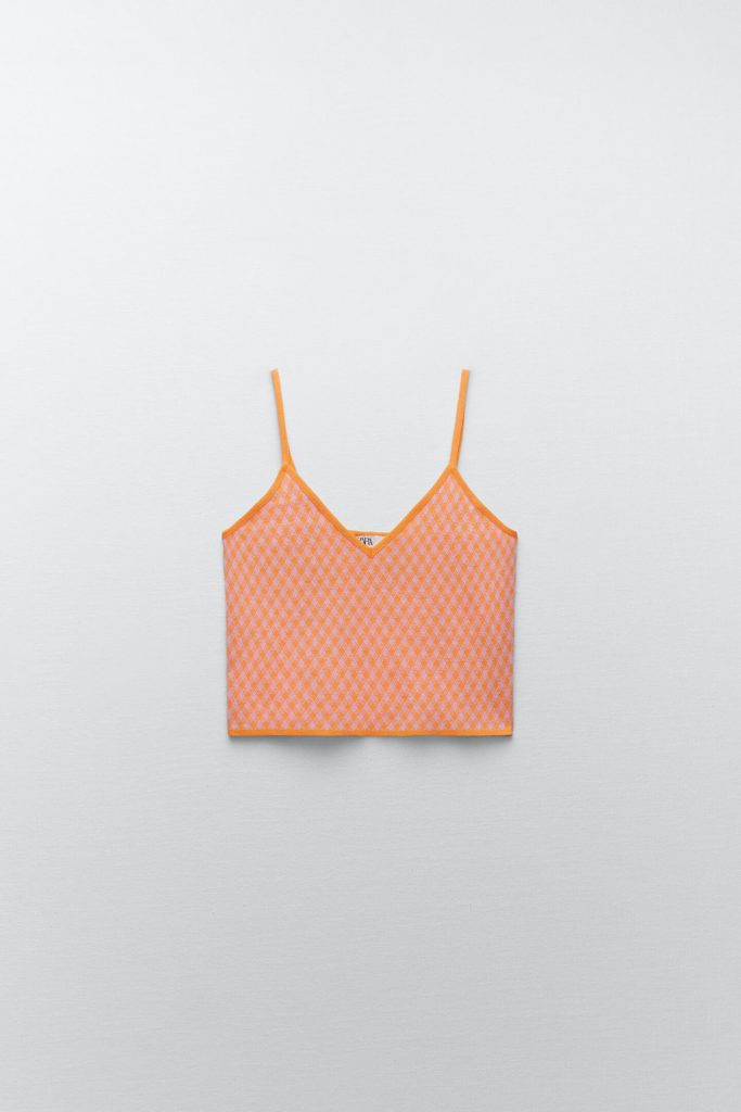 Zara Plaid Knit Top