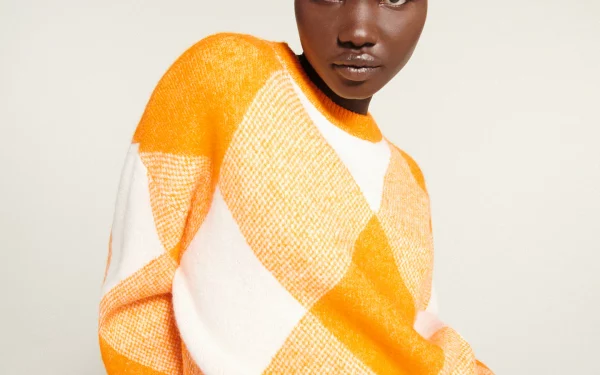 Zara Argyle Jacquard Knit Sweater