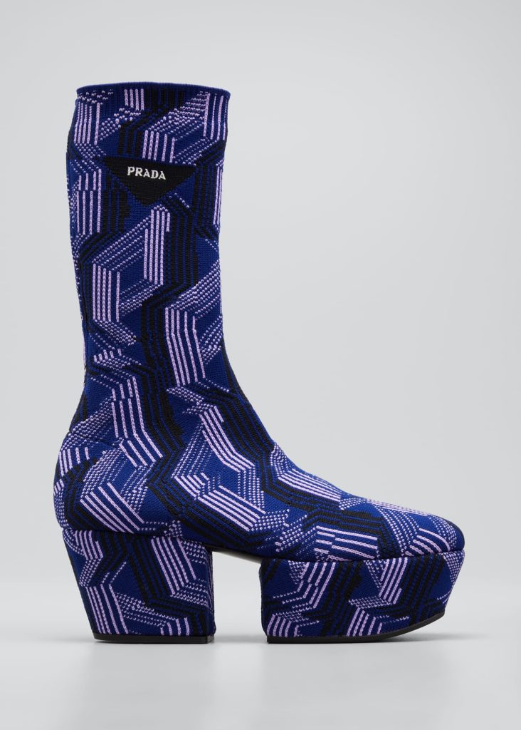 Prada argyle knit stretch platforms 1