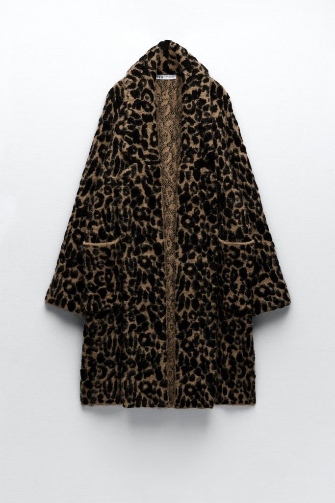Zara Animal Jacquard Knit coat 2