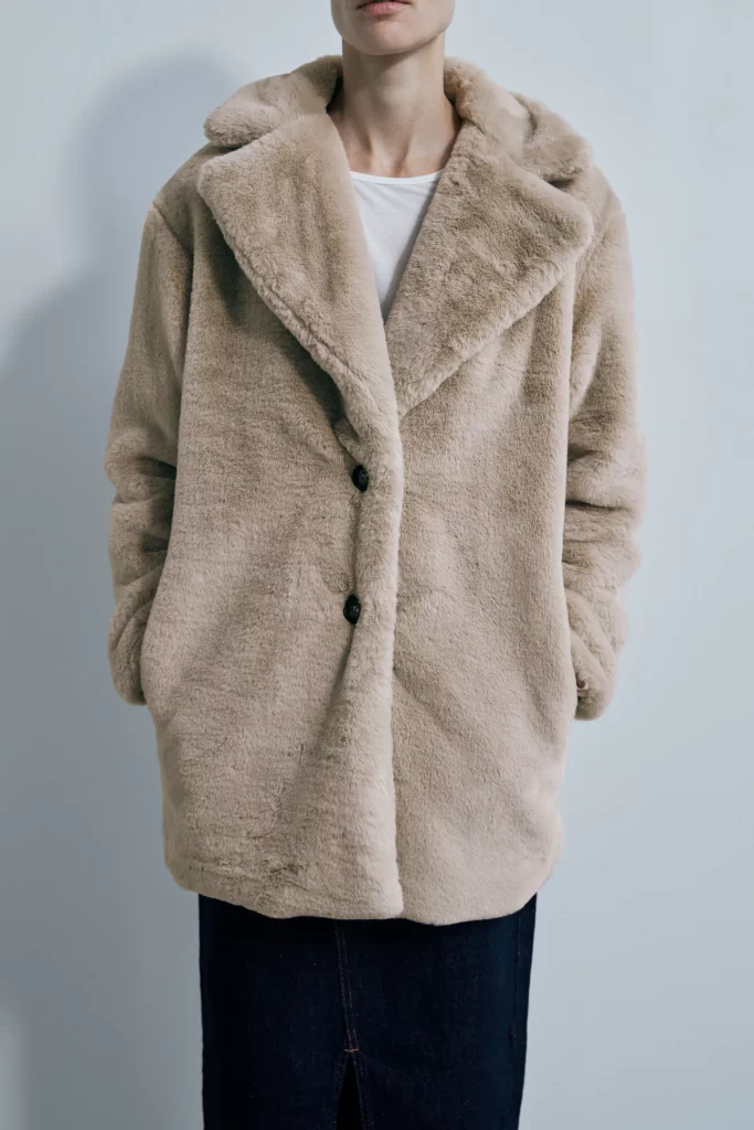 Zara Camel Faux Fur Coat