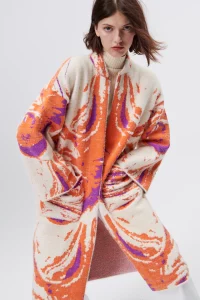 Zara Jaquard Knit Coat