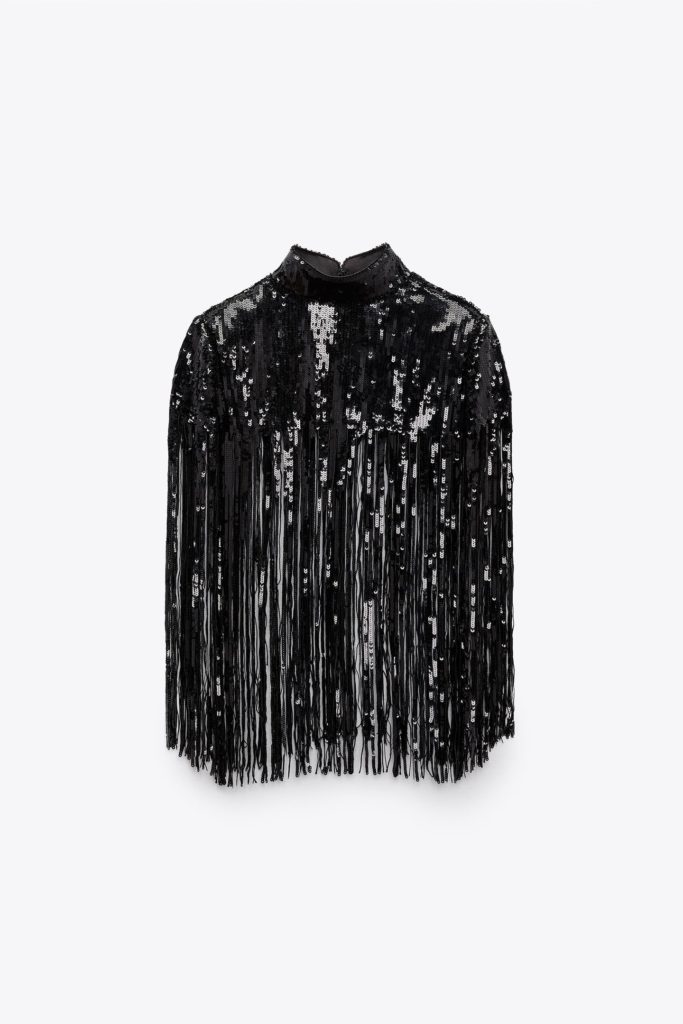 Fringed Sequined Cape