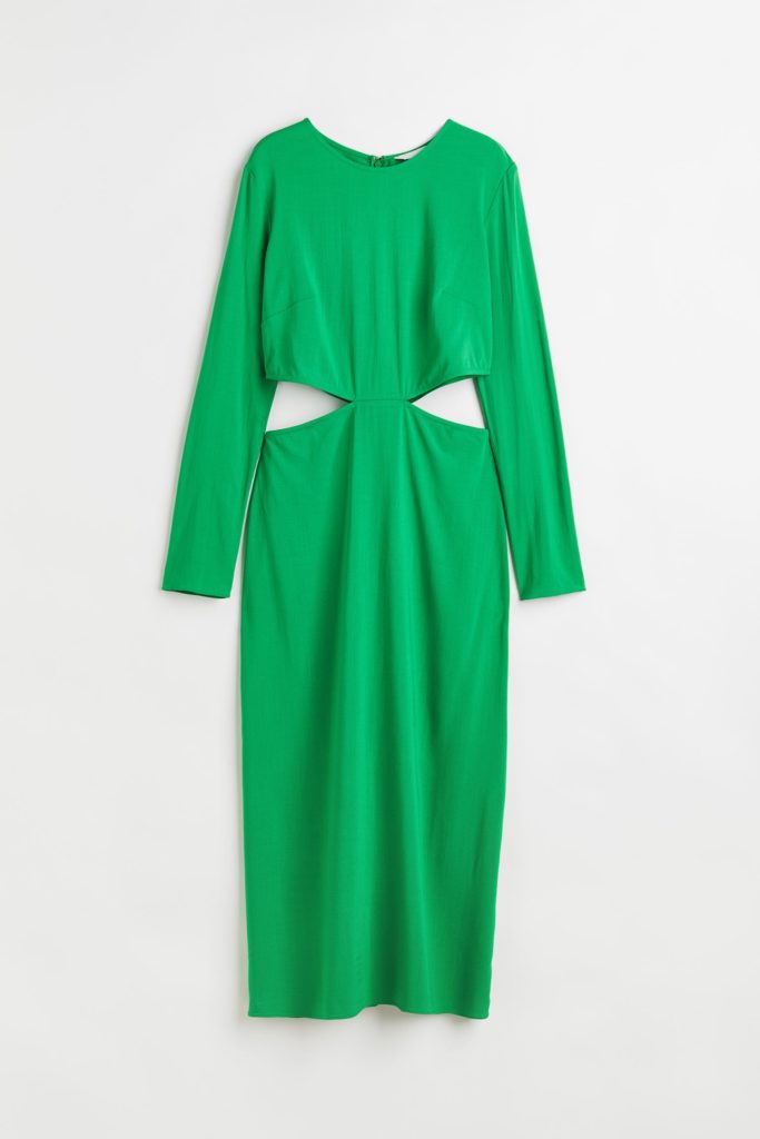 HM Green Cut Out Bodycon Dress