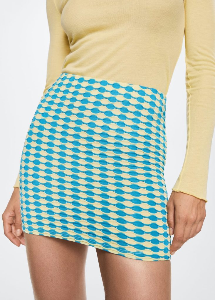 Mango Textured mini skirt