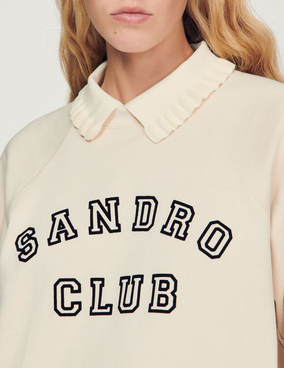 Sandro Paris Oversized Sweatshirt with shirt collar